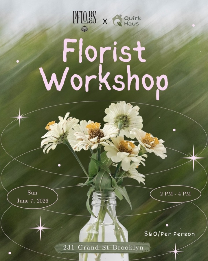 Florist Workshop post, PFlores and Quirk Haus, Sunday 7 June 2026, $60 per person
